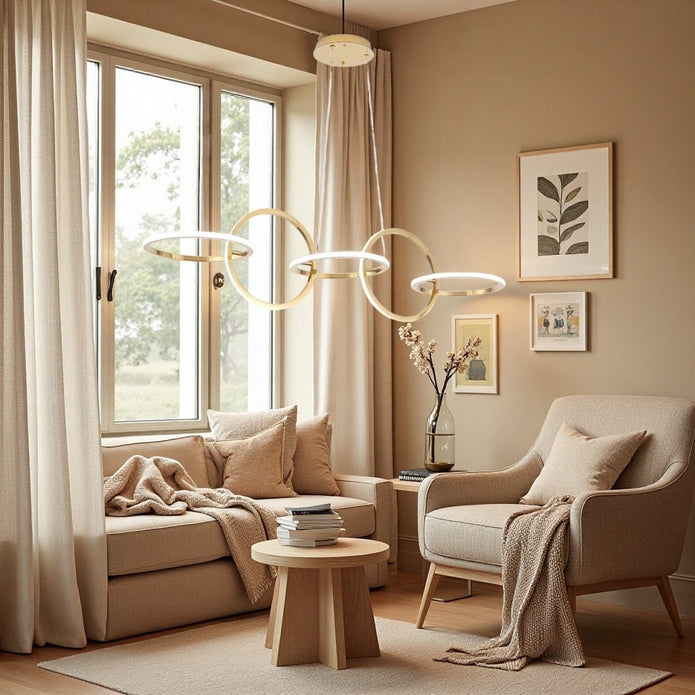BAMDECOR A180 Nordic Golden Circles Pendant Light — 120cm — Allure Home Collections