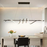Black modern LED linear pendant light, 1.5 metres, view 3