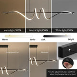 Black modern LED linear pendant light, 1.5 metres, view 4