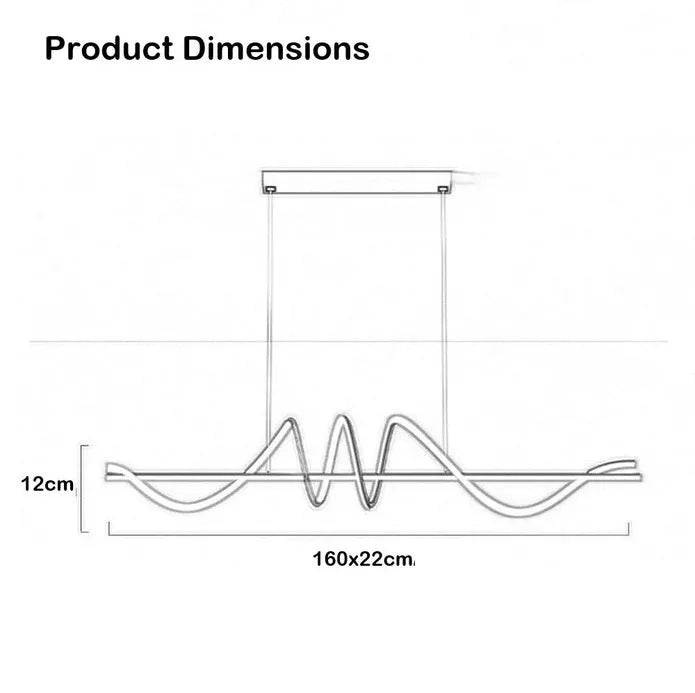 Black modern LED linear pendant light, 1.5 metres, view 5