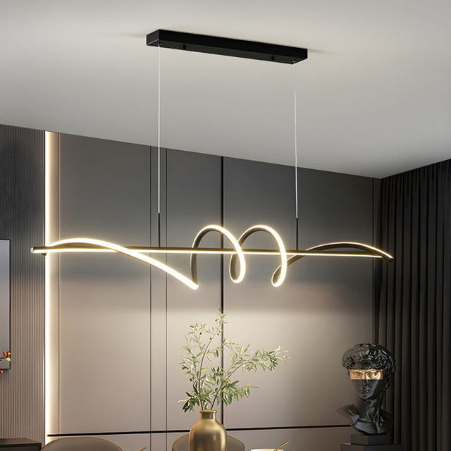BAMDECOR A202 Dimmable LED Linear Pendant Light in Black — 1.5m — Allure Home Collections