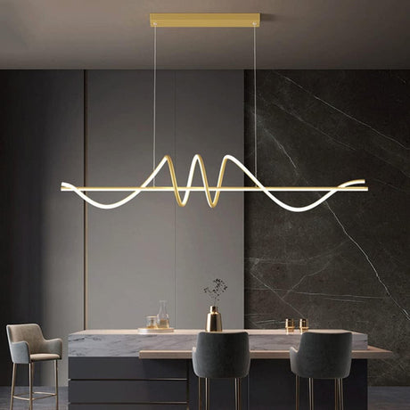BAMDECOR A202 Dimmable LED Linear Pendant Light in Gold — 1.5m — Allure Home Collections