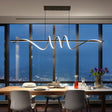 Monterosso black linear LED pendant above a modern kitchen island