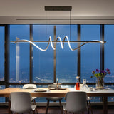 BAMDECOR A202 Dimmable LED Linear Pendant Light in Black — 1.8m — Allure Home Collections