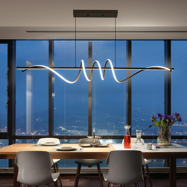 BAMDECOR A202 Dimmable LED Linear Pendant Light in Black — 1.8m — Allure Home Collections