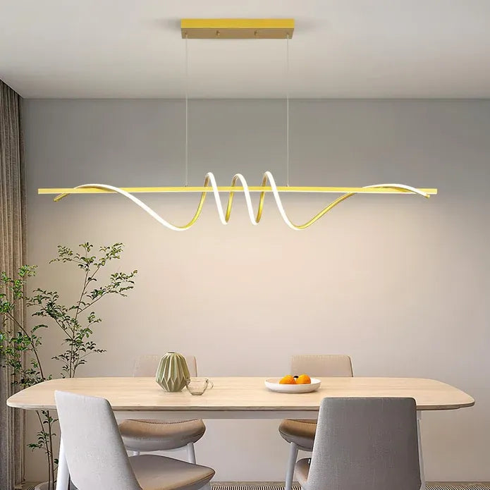Linear LED Pendant Light, Gold, 180cm