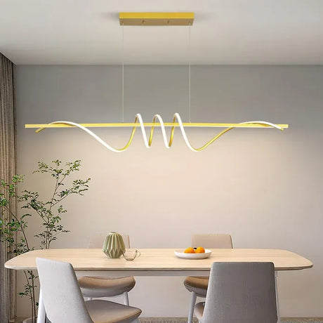 Linear LED Pendant Light, Gold, 180cm