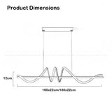 Linear LED Pendant Light, Gold, 180cm