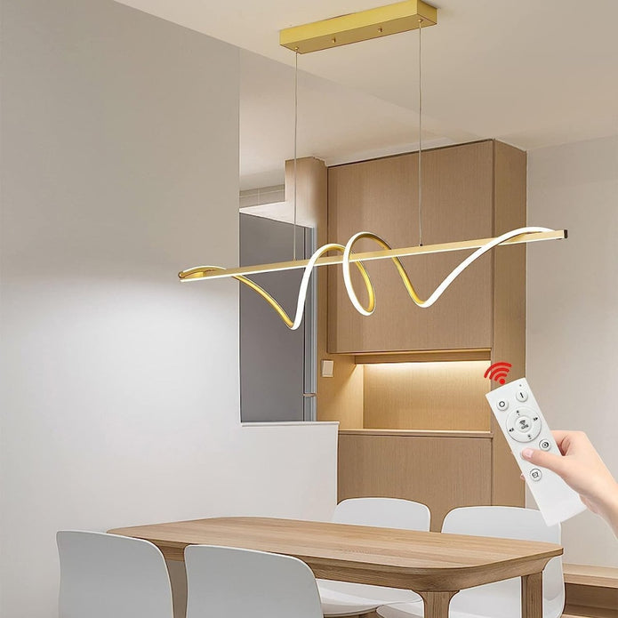 BAMDECOR A202 Dimmable LED Linear Pendant Light in Gold — 1.8m — Allure Home Collections