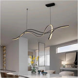 Modern Minimalist LED Pendant Light Dimmable Black 1.8 Metres