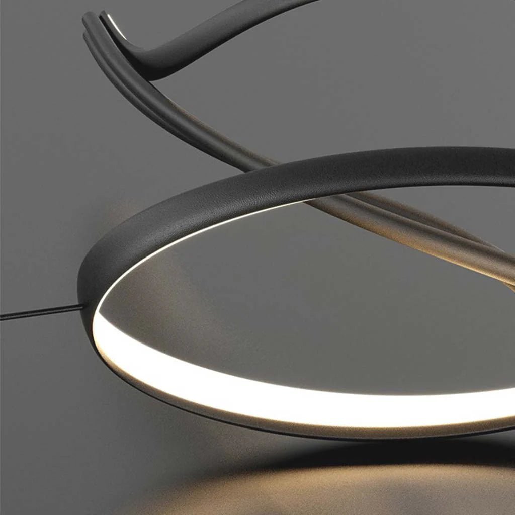 Modern Minimalist LED Pendant Light Dimmable Black 1.8 Metres