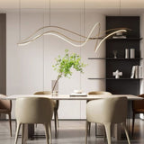 Modern Minimalist LED Pendant Light Dimmable Gold 1.8 Metres