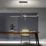 Modern Black Linear LED Pendant Light 120cm