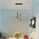 Modern Black Linear LED Pendant Light 120cm
