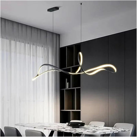 BAMDECOR A210 Dimmable LED Linear Pendant Light in Black — 150cm — Allure Home Collections