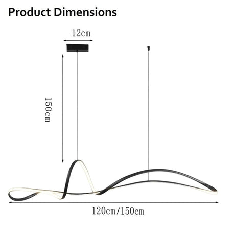 BAMDECOR A210 Dimmable LED Linear Pendant Light in Black — 150cm — Allure Home Collections
