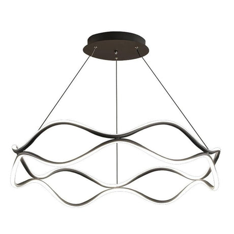 BAMDECOR Modern Wavy Black Aluminum Light Fixture