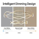 BAMDECOR A212/3 Modern Wavy Aluminum Light Fixture