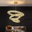 Three Ring Crystal LED Chandelier, Gold, 80/60/40cm