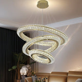 Three Ring Crystal LED Chandelier, Gold, 80/60/40cm