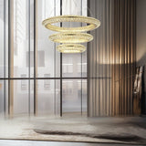 Three Ring Crystal LED Chandelier, Gold, 80/60/40cm