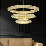 Three Ring Crystal LED Chandelier, Gold, 100/80/60cm