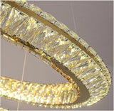Three Ring Crystal LED Chandelier, Gold, 100/80/60cm