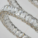 Three Ring Round Crystal LED Chandelier, Gold, 80/60/40cm