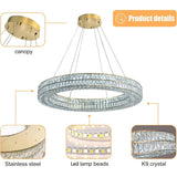 Gold ring chandelier with warm white LED light