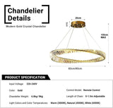 Gold crystal chandelier with ceiling canopy