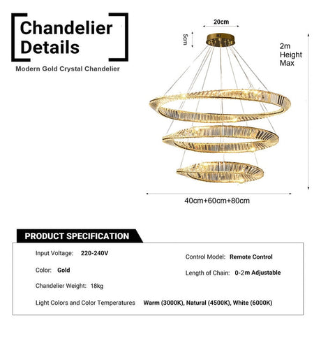 Three tier crystal chandelier viewed from below