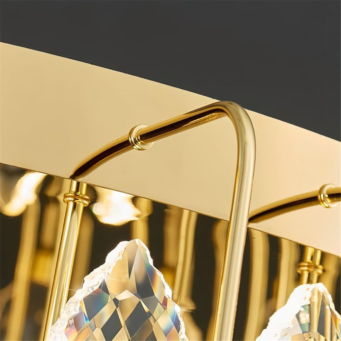 Modern gold crystal leaf LED chandelier 60 x 30cm