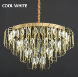 Modern gold crystal leaf LED chandelier 60 x 30cm