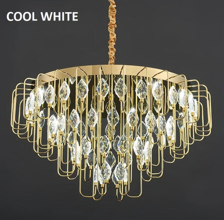 Modern gold crystal leaf LED chandelier 60 x 30cm