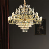 Modern gold crystal leaf LED chandelier 80 x 40cm