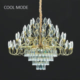 Modern gold crystal leaf LED chandelier 80 x 40cm