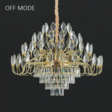 Modern gold crystal leaf LED chandelier 80 x 40cm