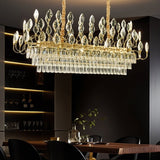 Crystal Leaf LED Chandelier, Gold