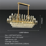 Crystal Leaf LED Chandelier, Gold