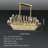 Crystal Leaf LED Chandelier, Gold