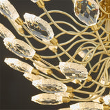 Modern gold crystal leaf LED chandelier 80 x 37cm