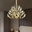 Modern gold crystal leaf LED chandelier 80 x 52cm