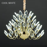 Modern gold crystal leaf LED chandelier 80 x 52cm