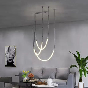 Vernazza black slender retro pendant set of three lights above a kitchen island