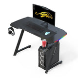 Z-Shape Professional Gaming Desk with RGB Lighting Carbon Fibre 100kg Capacity — Allure Home Collections