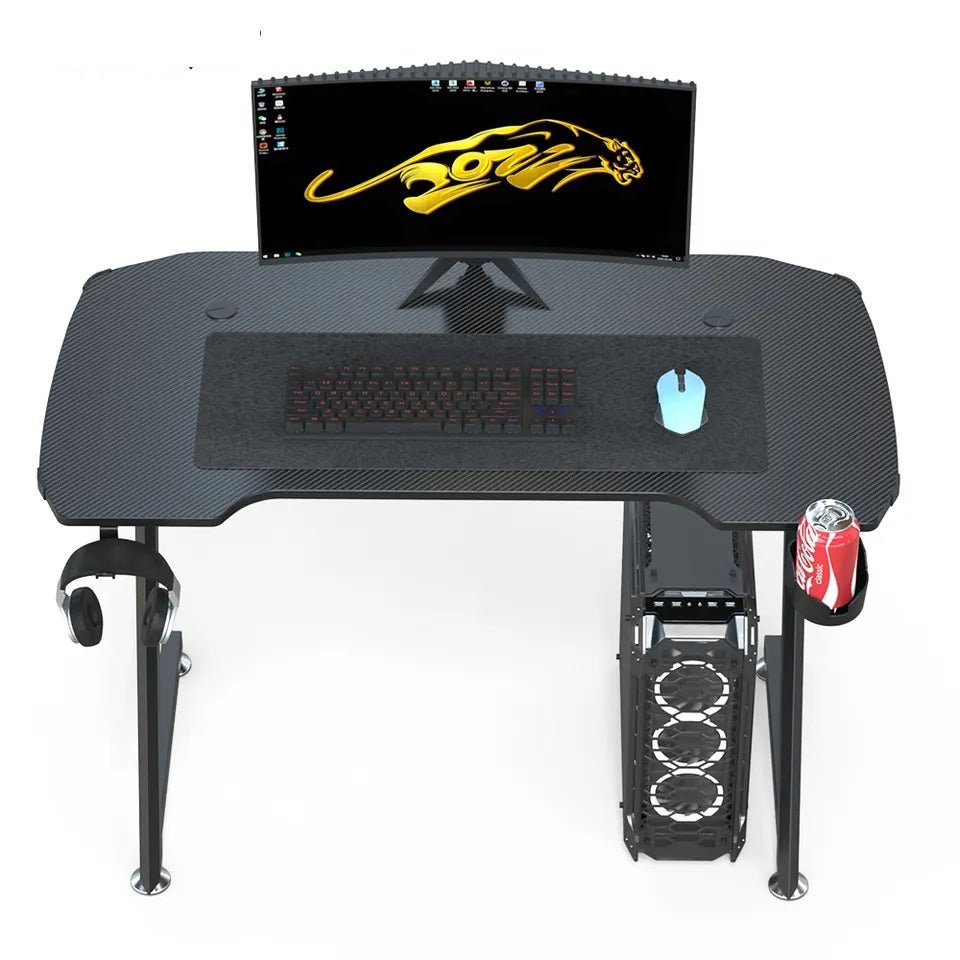 Z-Shape Professional Gaming Desk with RGB Lighting Carbon Fibre 100kg Capacity — Allure Home Collections