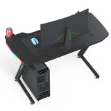 Z-Shape Professional Gaming Desk with RGB Lighting Carbon Fibre 100kg Capacity — Allure Home Collections