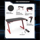 Z-Shape Professional Gaming Desk with RGB Lighting Carbon Fibre 100kg Capacity — Allure Home Collections
