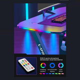 Z-Shape Professional Gaming Desk with RGB Lighting Carbon Fibre 100kg Capacity — Allure Home Collections