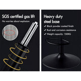 Sleek Black Leather Swivel Bar Stool